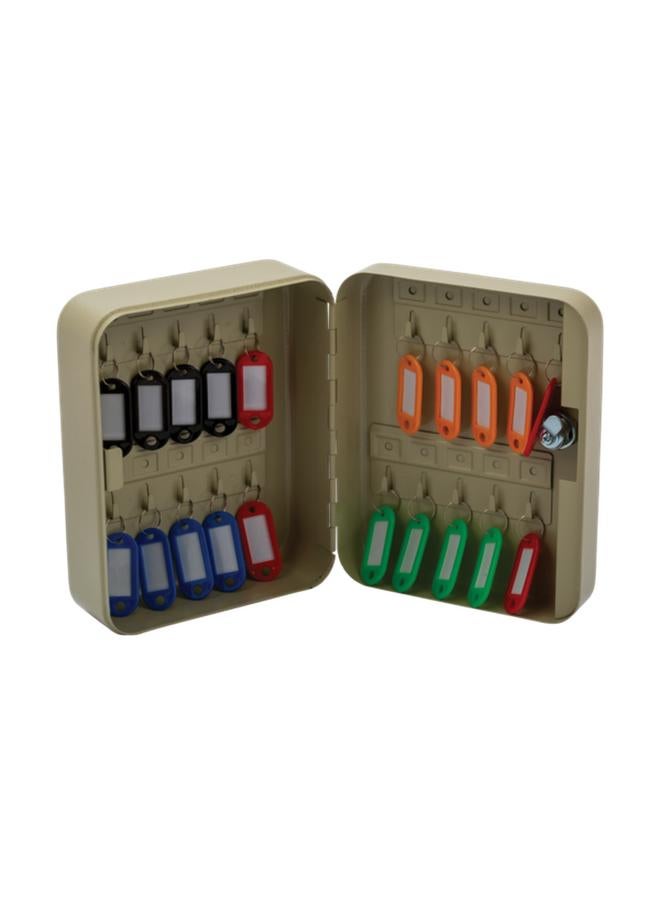 HONEY BEE 20-Hooks Powder Coated Elegant and Durable Steel Key Box Light Beige - Image 2