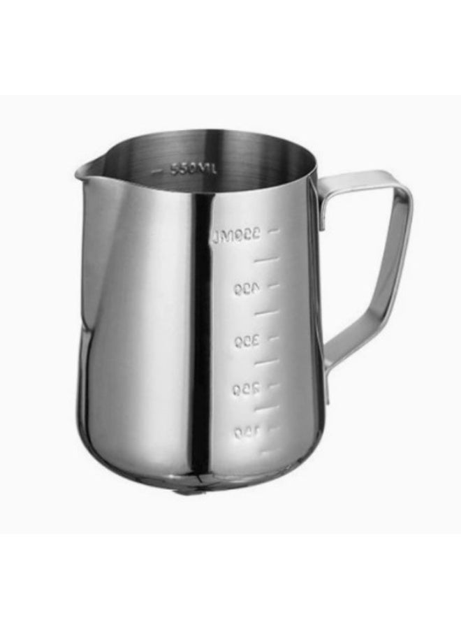 600ml Stainless Steel Milk Frothing Pitcher, Latte Art Coffee Cup, Barista Milk Jug with Measurement Scale - Image 1