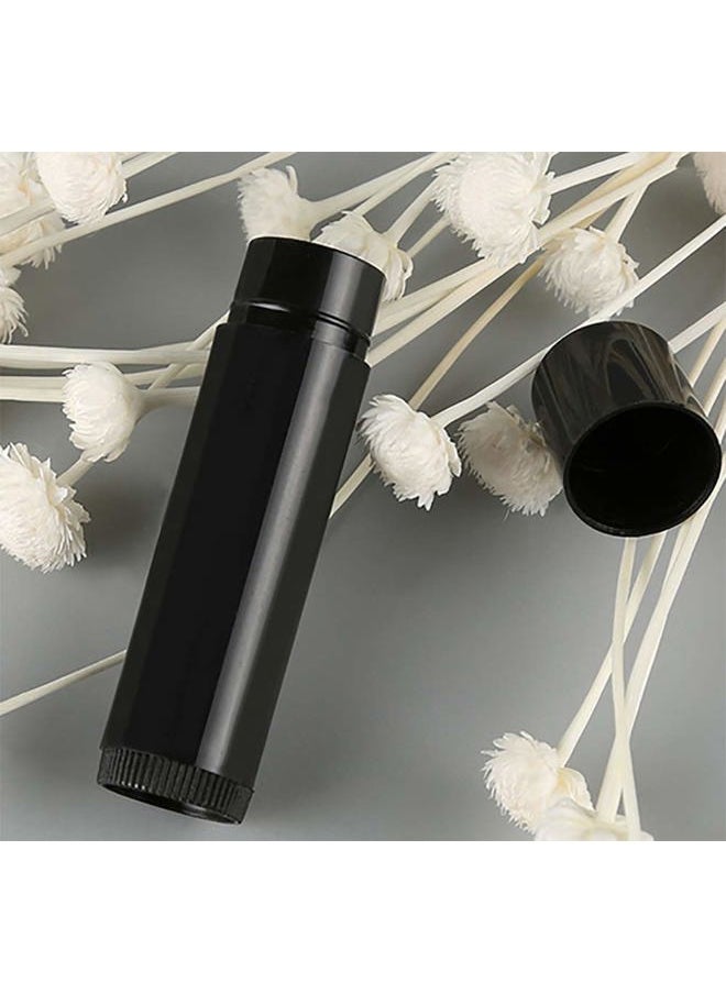 BesYouSel 50Pcs 5ml/5g Empty Plastic Lipstick Tubes, Lip Balm Containers Rotating Type Plastic Refill Lip Balm Tube with Cap,Black  - Image 3