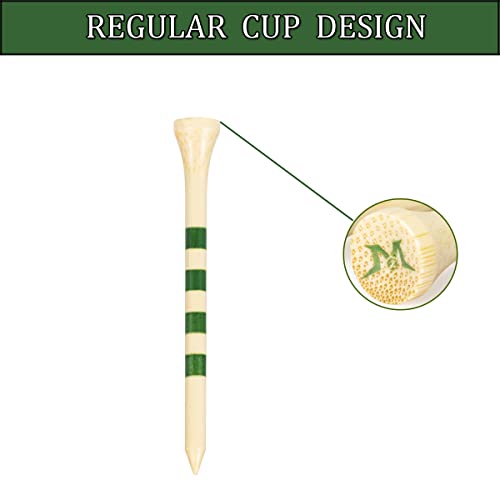 MAZEL Professional Natural Wood/Bamboo Golf Tees 2 3/4 Inch & 3 1/4 Inch,Pack 50,Reduce Friction & Side Spin, More Durable and Stable Golf Tees,Beige - Image 5