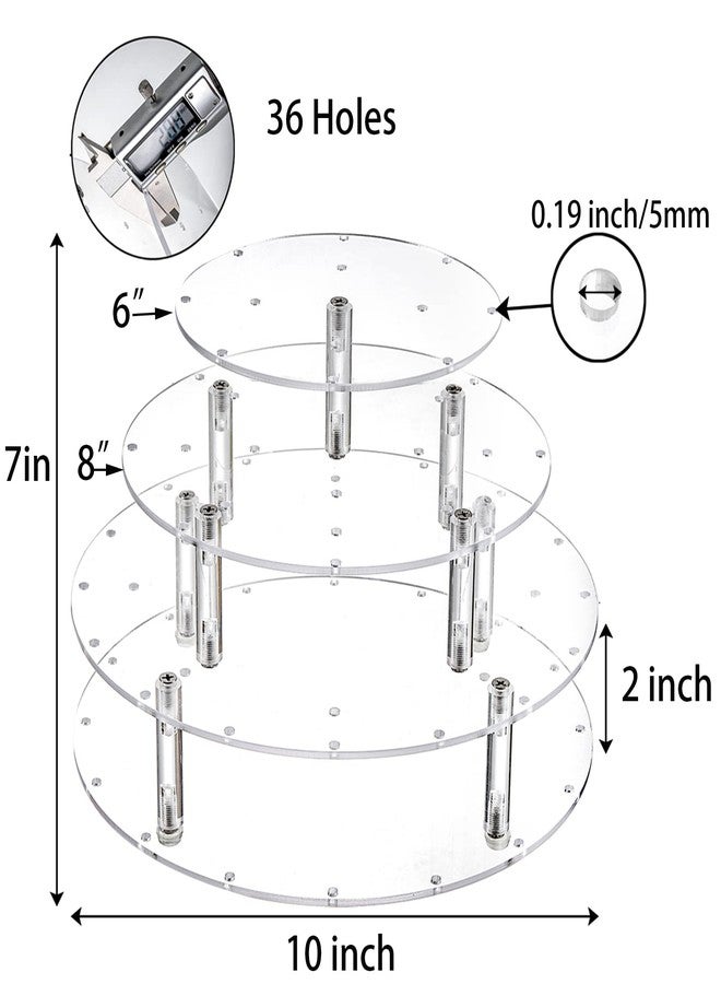 TOPZEA 3-Tier Cake Pop Display Stand, 36 Hole Clear Acrylic Lollipop & Cake Pop Holder Round Tiered Cupcake Dessert Table Stand for Baby Shower, Wedding, Birthday, Party, Anniversary, Halloween - Image 2