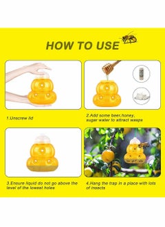 Excefore Insect Trap, 2 Pack Bee Traps, Gourd Bee Traps, Wasp Trap For Hornet Bees Yellow Jackets, Insect Bee Catcher Non Toxic, Reusable, Hanging Outdoor Wasp Deterrent Killer  - Image 5