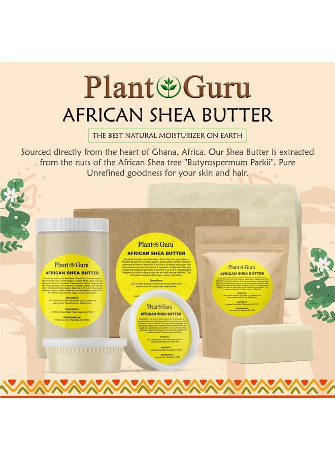 Plant Guru - Raw African Shea Butter 32 oz. Bulk 100% Pure Natural Unrefined IVORY - Imported From Ghana - Ideal Moisturizer For Dry Skin, Body, Face And Hair Growth. Great For DIY Soap and Lip balm Making. - Image 1
