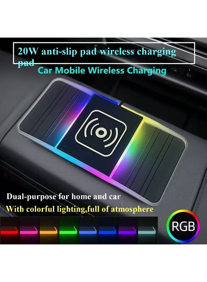 20W Car Wireless Charging Pad with Dual Slots - Fast Flash Charging, Anti-Slip Base, Top-Rated Car Modification Accessories - Image 1