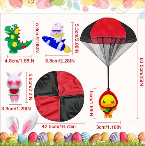 Voiiake Easter Egg Fillers Basket Stuffer Essentials for Teens Kids 4Pack Prefilled Easter Eggs with Parachute Toys Treasure Box Toys for Classroom Boys Girls Egg Hunt Party Supplies Carnival Prizes - Image 5