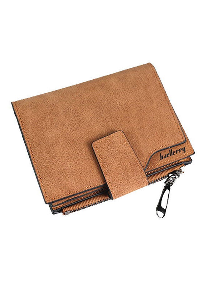 NIBEMINENT Small Trifold Card Holder Wallet Brown - Image 1