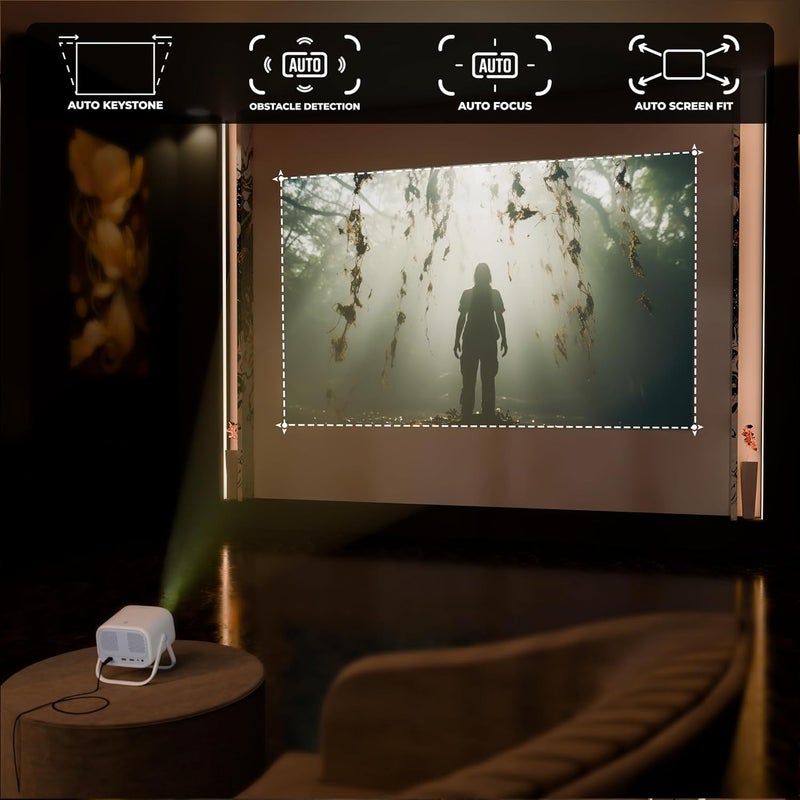 ZEBRONICS جهاز عرض ذكي يعمل بنظام أندرويد، 1080 بكسل، 5200 لومن، شاشة 200 بوصة، ميل 200°، تركيز تلقائي، تعديل تلقائي، تقنية استشعار تلقائية، بلوتوث، واي فاي، دعم التطبيقات (نتفليكس، برايم، إلخ)، ميراكاست (بيكسا بلاي 34، بلو) - Image 5