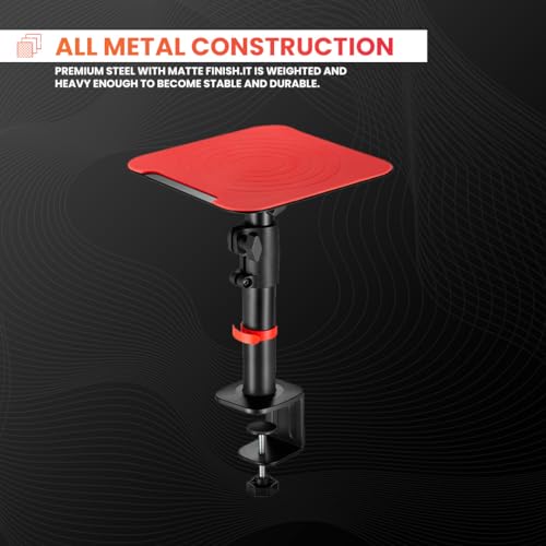 Audio Array AA-22 Desktop Mount Speaker Stands | 15KG Capacity | Height, Tilt & Rotation Adjustable | Smart Cable Management | for Sound Editing, Gaming, Music Production | Red (Set of 2) - Image 3