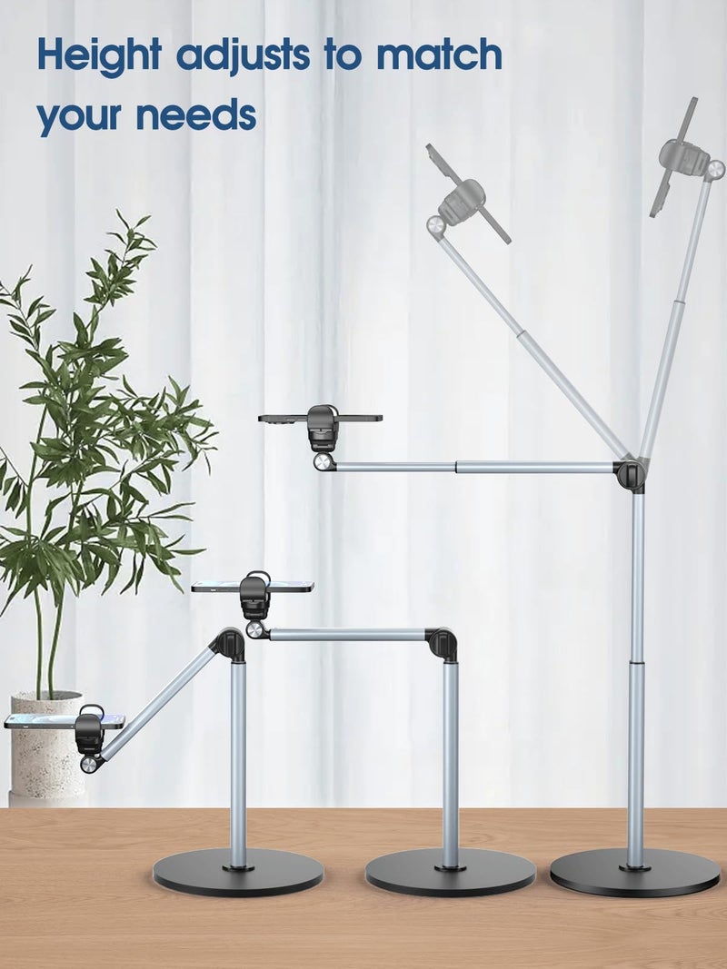 Mistriddle Heavy Duty Aluminum Overhead Phone Stand for Recording, Adjustable iPhone Tripod for Overhead Shots, Sturdy Stand for Cooking, Crafting, Filming, Painting â€“ Perfect for Creatorsï¼ˆClipï¼‰ - Image 2