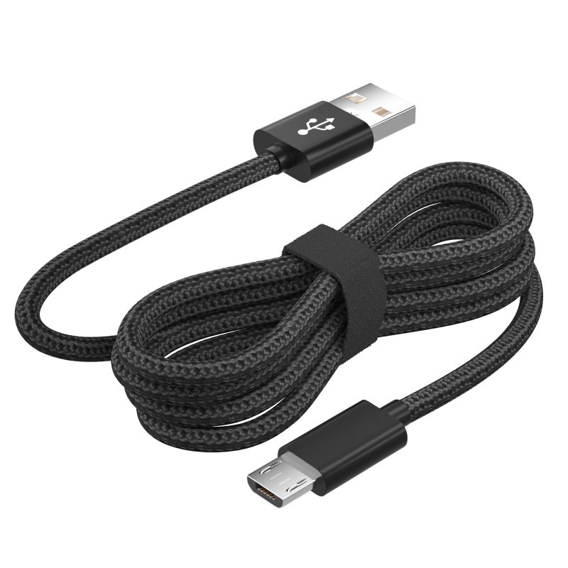 VOTY PS4 Controller Charger Cable,Micro USB Cable for Xbox One Controller,Fire HD 10 Tablet,Stick,PC,Slim/Pro,PS4 Charging Cord Braided USB A Type A to Micro B Old Android Charger Wire for Samsung Phone - Image 1
