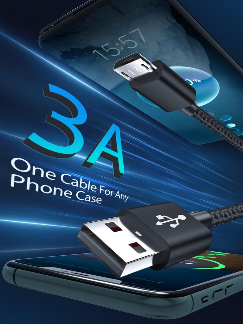 VOTY PS4 Controller Charger Cable,Micro USB Cable for Xbox One Controller,Fire HD 10 Tablet,Stick,PC,Slim/Pro,PS4 Charging Cord Braided USB A Type A to Micro B Old Android Charger Wire for Samsung Phone - Image 4