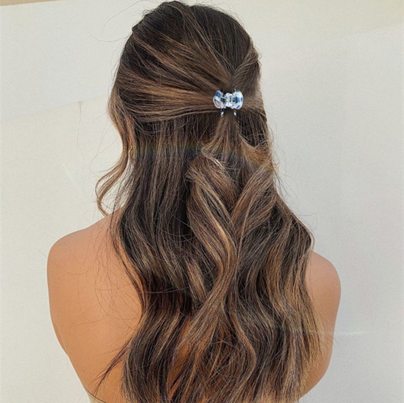 Carede Mini 1.2 inch Plastic No-Slip Grip Jaw Hair Clip,Floral Printed Small Acrylic Hair Claw Clips for Girls and Women,Pack of 12 - Image 4