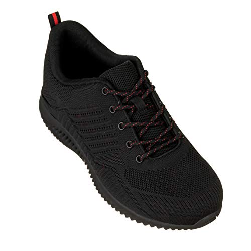 CALTO Men's Invisible Height Increasing Elevator Shoes - Black/Red Ultra Lightweight Sporty Sneakers - 2.6 Inches Taller - Q211 - Size 11 D(M) US - Image 4