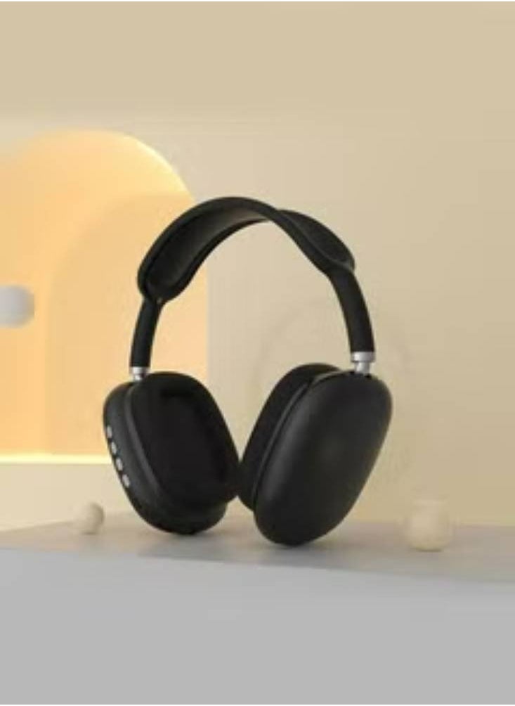 BSNL - Air Max P9 Bluetooth Wireless Headset Over-Ear Headphone With Mic Black/Silver - Image 1