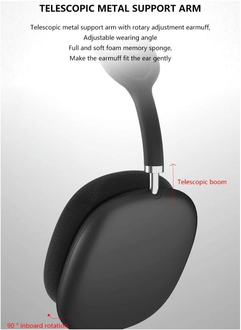 BSNL - Air Max P9 Bluetooth Wireless Headset Over-Ear Headphone With Mic Black/Silver - Image 1
