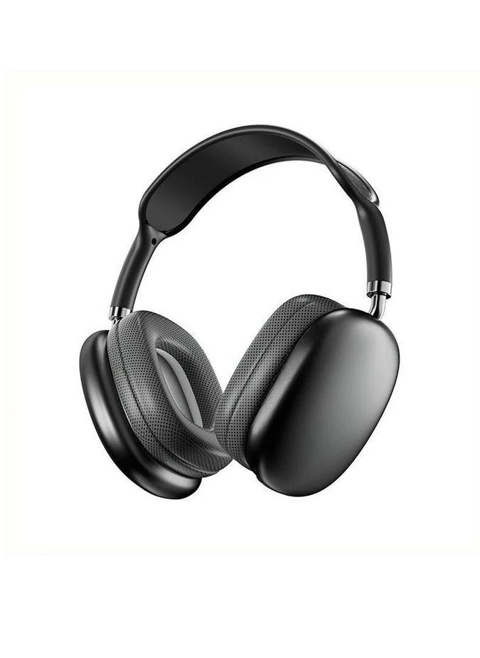 BSNL - Air Max P9 Bluetooth Wireless Headset Over-Ear Headphone With Mic Black/Silver - Image 1