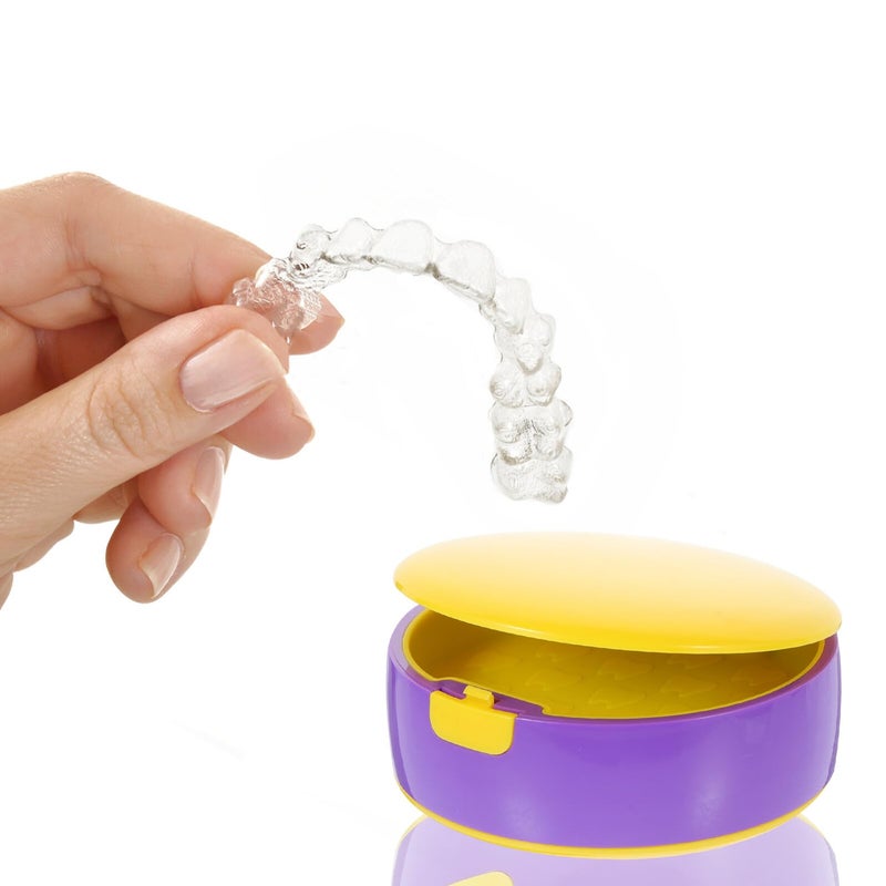 Double Layer Invisible Brace Storage Case with Mirror Orthodontic Retainer Container Travel - Image 5