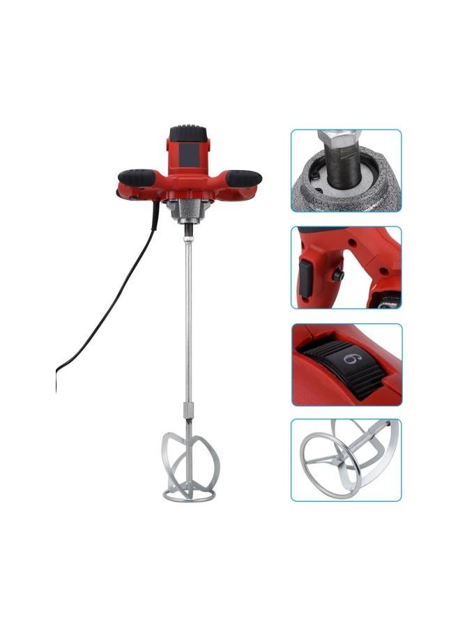 Electric Cement Mixer, 1500W 6-speed Mortar Mixer Handheld Concrete Mixer for Stirring Mortar Paint Cement Grout, AC 110V