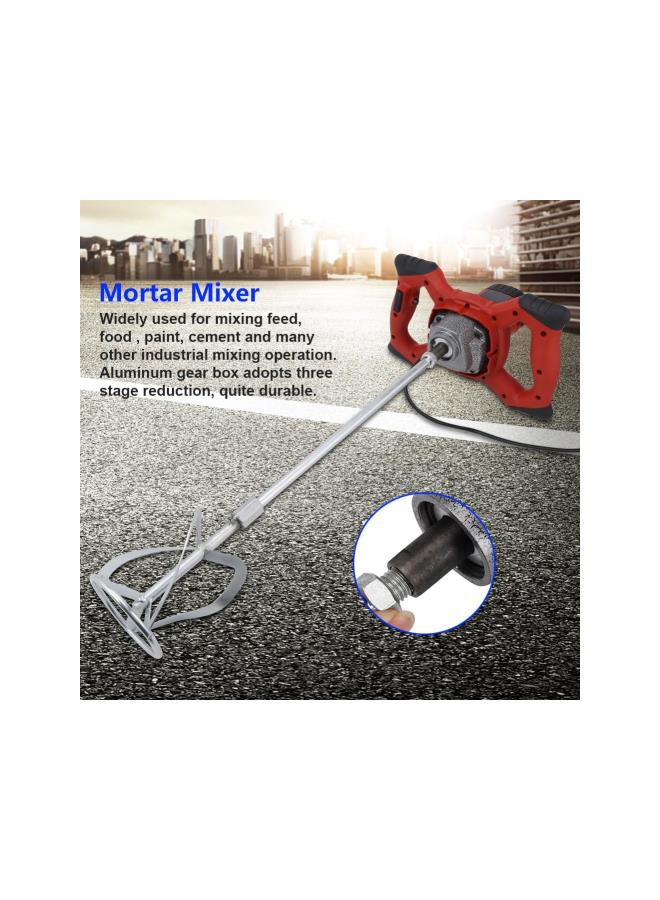 Electric Cement Mixer, 1500W 6-speed Mortar Mixer Handheld Concrete Mixer for Stirring Mortar Paint Cement Grout, AC 110V