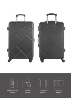 PARAJOHN 3-Piece Hard Side ABS Spinner Luggage Trolley Set 20/24/28 Inch Dark Grey  - Image 2