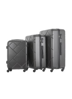 PARAJOHN 3-Piece Hard Side ABS Spinner Luggage Trolley Set 20/24/28 Inch Dark Grey  - Image 1