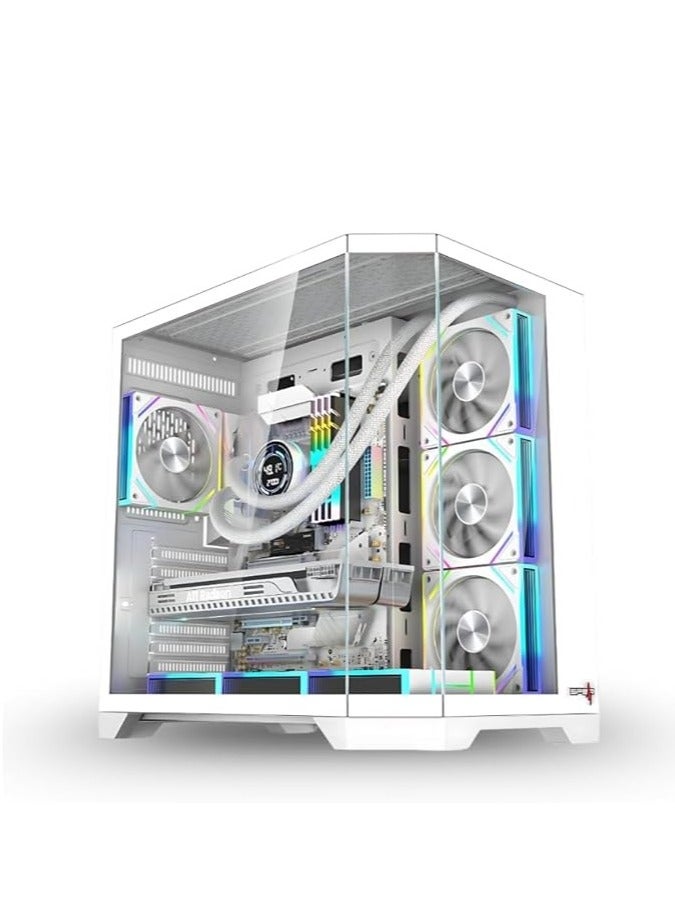 PC'GEN PC'GEN Gaming PC, Intel Core i7-14700F, 32GB 2X8 DDR5 RAM, 1TB M.2 SSD, 360mm ARGB Liquid Cooling, 700W * 8, Dost60 Plus Desk, Gigabyte B760 Motherboard (NO GPU) (White)  - Image 1