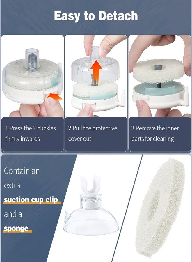 Osowake Mini Aquarium Sponge Filter, Fish Tank Internal Filter with Foam and Air Stone Submersible Bio Sponge Filter for Fish Tanks up to 5-20 Gallon (Air Pump Not Included) - Image 4