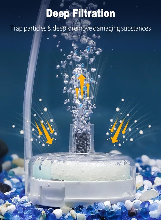 Osowake Mini Aquarium Sponge Filter, Fish Tank Internal Filter with Foam and Air Stone Submersible Bio Sponge Filter for Fish Tanks up to 5-20 Gallon (Air Pump Not Included) - Image 5