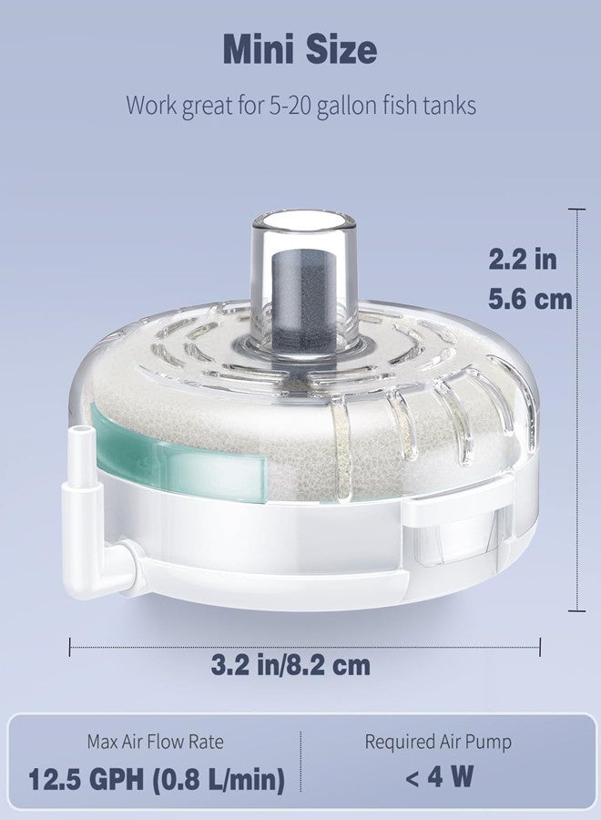 Osowake Mini Aquarium Sponge Filter, Fish Tank Internal Filter with Foam and Air Stone Submersible Bio Sponge Filter for Fish Tanks up to 5-20 Gallon (Air Pump Not Included) - Image 2