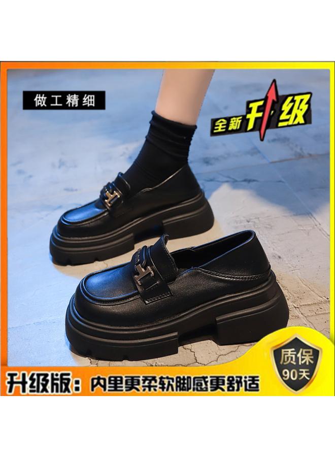 شك أحذية جلدية صغيرة للفتيات للربيع والصيف على الطراز البريطاني الجديد أحذية أداء سوداء للأطفال المتوسطة والكبيرة أحذية Lefu ذات الجزء السفلي الناعم للطلاب - Image 1