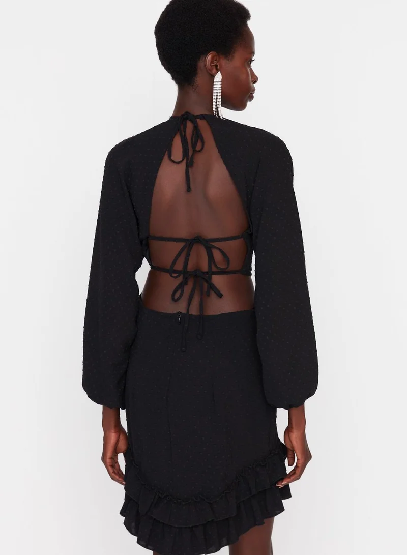 trendyol Back Tie Detail Ruffle Dress
