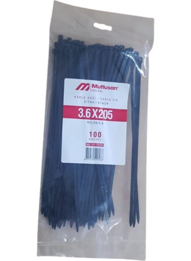 Mutlusan 3,6X205MM Cable Tie Black (Pack of 100) 