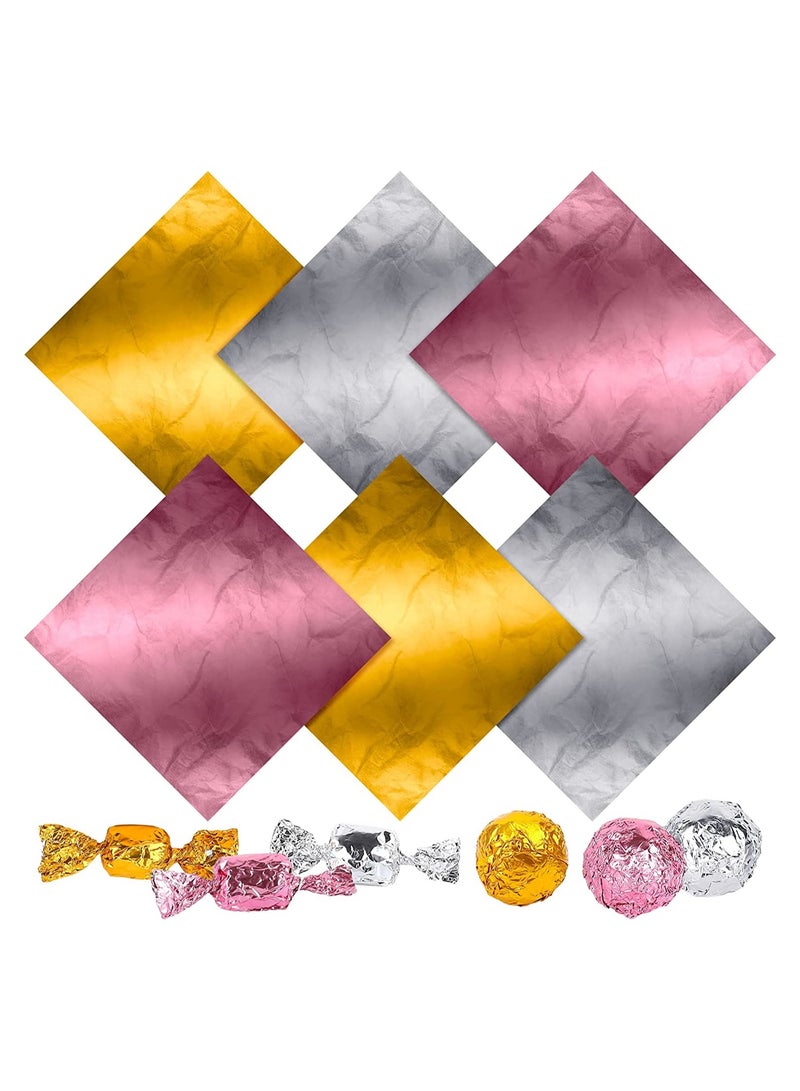 SYOSI 300 pcs Chocolate Wrappers Aluminium Foil Wraps for Candiess Food Safe and Non Toxic Packaging for Homemade Sweets Lollipops Brownies Also for DIY Art Crafts - Image 1