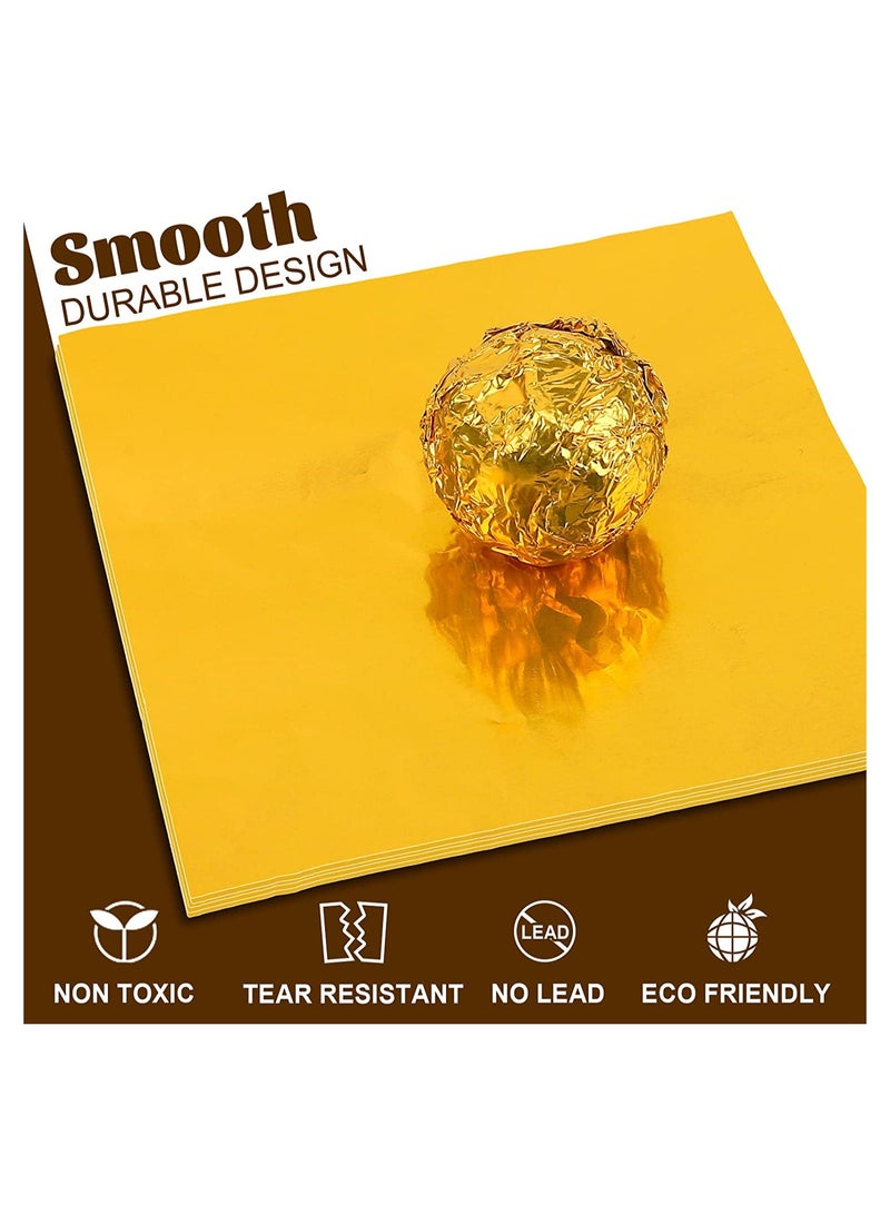 SYOSI 300 pcs Chocolate Wrappers Aluminium Foil Wraps for Candiess Food Safe and Non Toxic Packaging for Homemade Sweets Lollipops Brownies Also for DIY Art Crafts - Image 5