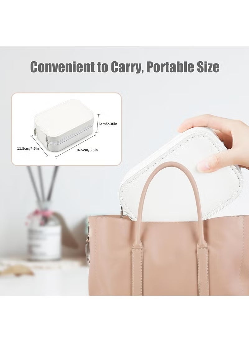 Arabest Travel Makeup Mirror with Light, Compact Makeup Bag with LED Mirror, Portable Lighted Beauty Mirror, 3-Color Lighting Makeup Case, 1200mAh Rechargeable Tabletop Cosmetic Mirror, White  - Image 5