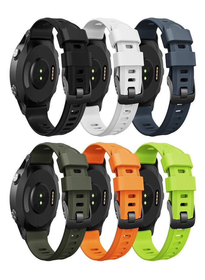 انكول أحزمة ANCOOL لساعات Garmin Instinct / Forerunner 955، أحزمة سيليكون ناعمة مقاس 22 مم لساعات Forerunner 945 / Instinct 2 / Forerunner 935 / Forerunner 965 (عبوة من 6 قطع) - Image 1