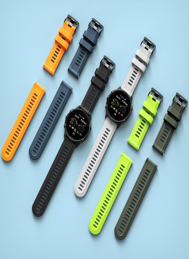 انكول أحزمة ANCOOL لساعات Garmin Instinct / Forerunner 955، أحزمة سيليكون ناعمة مقاس 22 مم لساعات Forerunner 945 / Instinct 2 / Forerunner 935 / Forerunner 965 (عبوة من 6 قطع) - Image 5