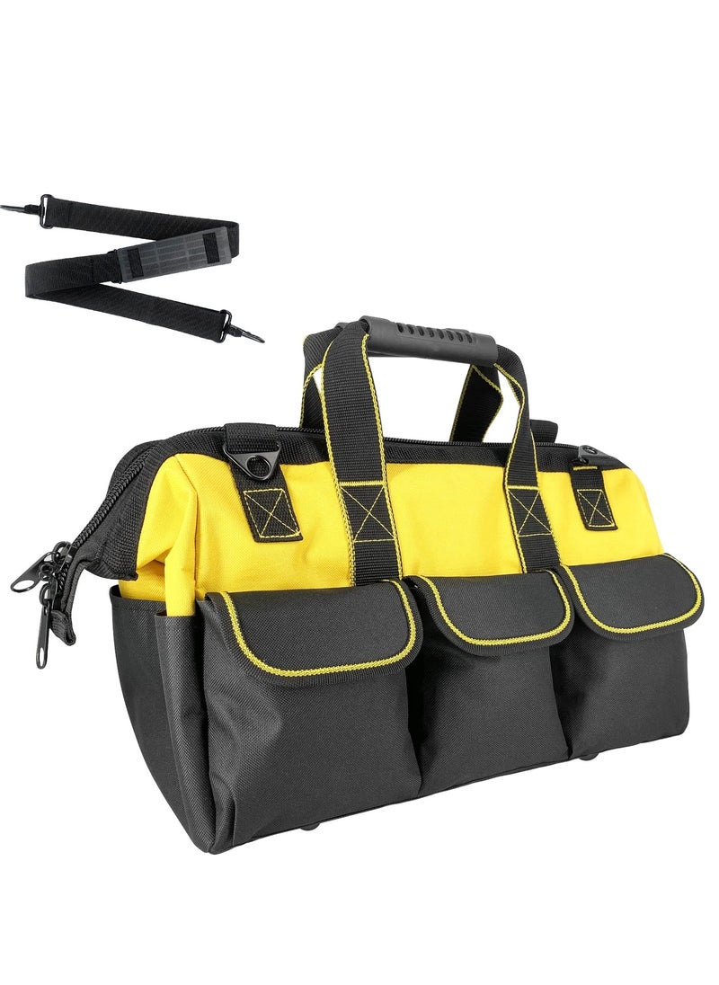 Excefore - Heavy Duty Garden Tools Bag, Waterproof Hard Bottom, 5inch Wide Mouth Tool Bag, Suitable for Various Tools, Electrician Carpenter Mechanic (Yellow) - Image 1