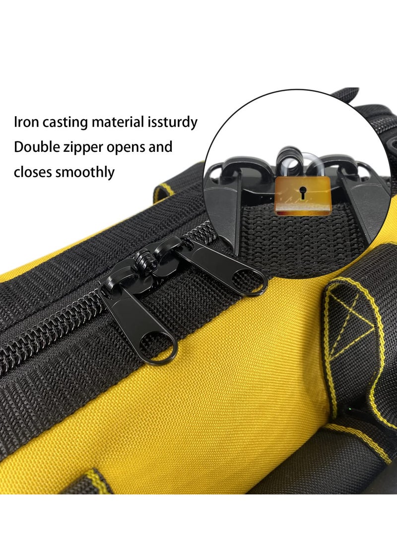 Excefore - Heavy Duty Garden Tools Bag, Waterproof Hard Bottom, 5inch Wide Mouth Tool Bag, Suitable for Various Tools, Electrician Carpenter Mechanic (Yellow) - Image 1