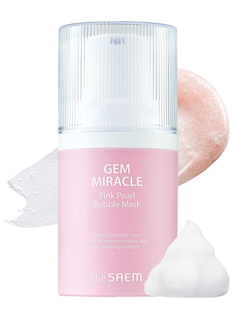 the SAEM Pink Pearl Bubble Mask with Oxygen Bubbles - Gentle Pore Cleanser, for Bright and Firm Skin with Collagen, Calamine and Hyaluronic Acid - Image 1