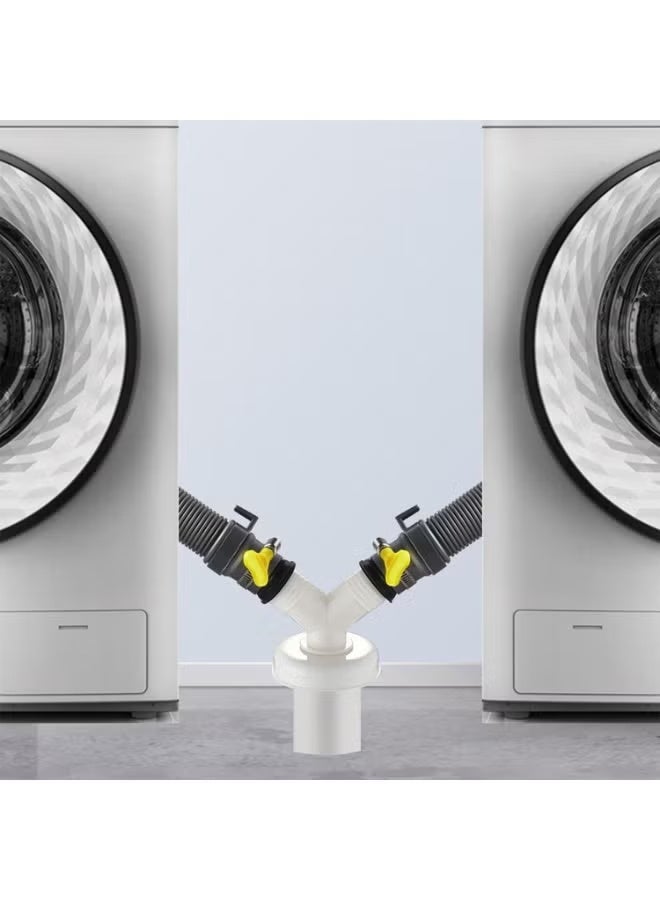 Winner Washing Machine Double Outlet Connector, 3-Way Joint,Downpipe floor drain three-way joint, Washing machine drain pipe double water outlet dual-purpose three-way two-in-one - Image 2