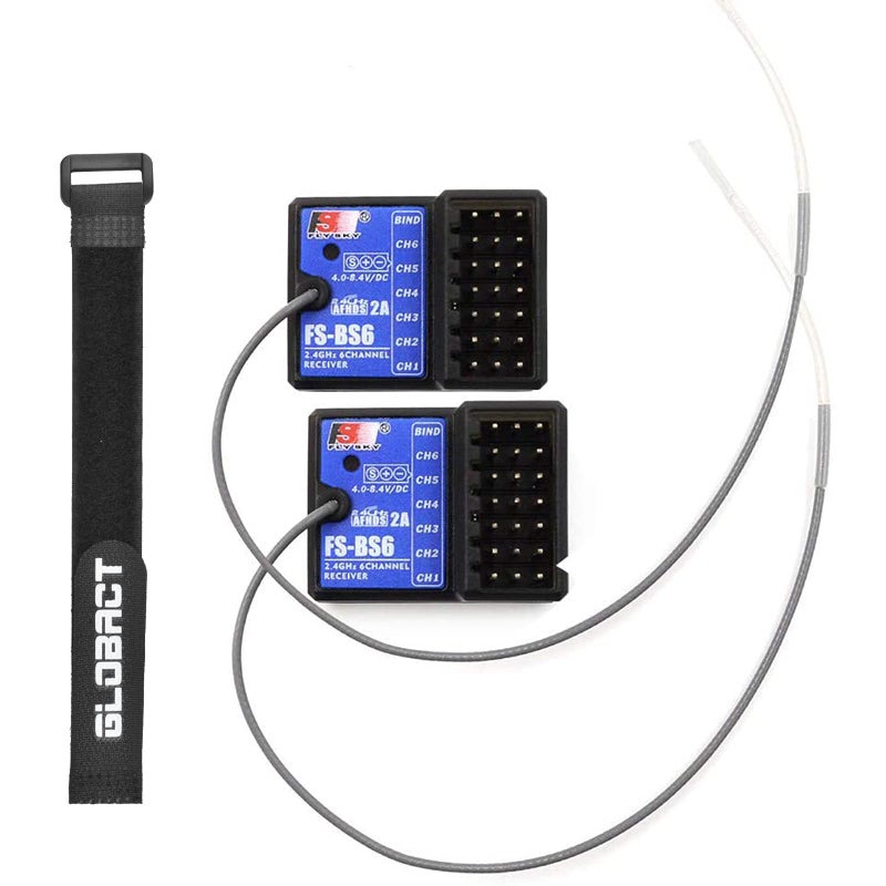 Globact FlySky FS-BS6 Receiver 2.4Ghz 6CH AFHDS2 for FlySky FS-GT5 RC Car Boat Transmitter