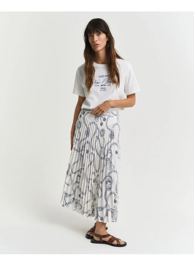 GANT Gant Sailing Print Pleated Skirt