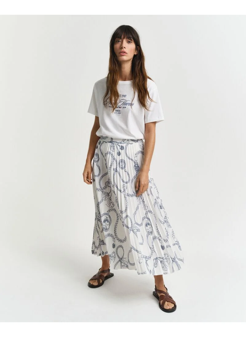 غانت Gant Sailing Print Pleated Skirt