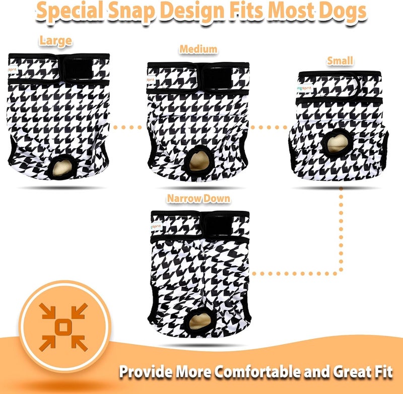 Langsprit Washable Female Dog Diapers (3 Pack) - No Leak Reusable Diapers for Doggy Female in Period - Highly Absorbent Dog Heat Panties with Adjustable Snaps - Image 5