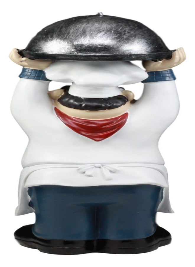 Ebros Gift Ebros Master Bistro Chef Holding Melting Dome Tray Statue 14"Tall Head Cook With "Welcome To My Kitchen" Sign Decor Figurine - Image 4