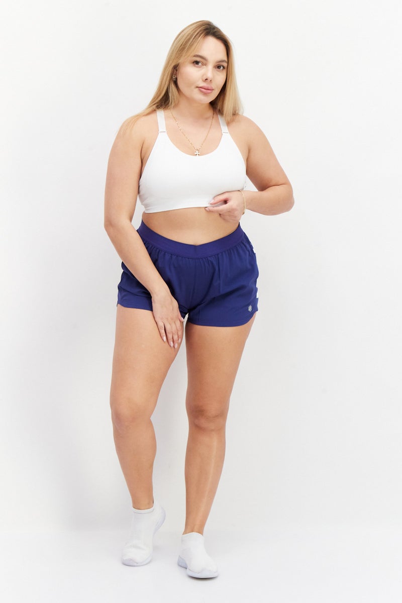 asics شورتات تدريب رياضية للنساء، زرقاء - Image 3