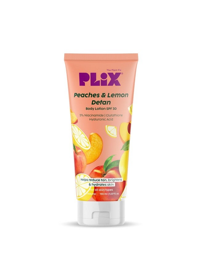 PLIX THE PLANT FIX بليكس فيكس النباتات لوشن الجسم بخوخ والليمون مع 5% نياسيناميد | 150 مل | يقلل من السمرة، يضيء ويرطب البشرة | غير لزج | للرجال والنساء | خالي من البارابين - Image 1