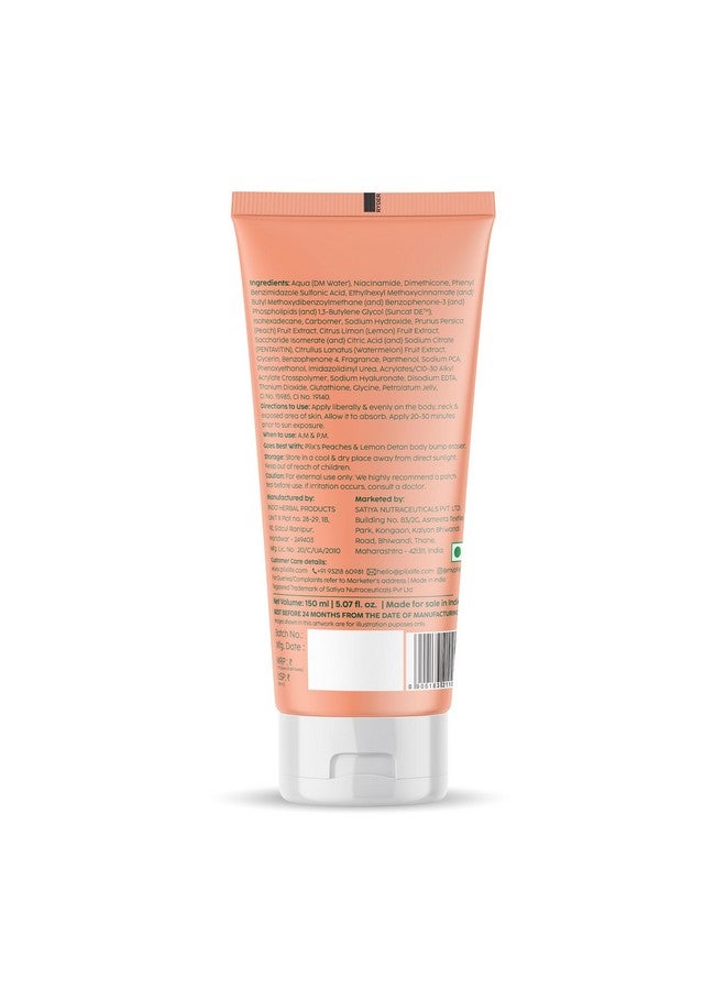 PLIX THE PLANT FIX بليكس فيكس النباتات لوشن الجسم بخوخ والليمون مع 5% نياسيناميد | 150 مل | يقلل من السمرة، يضيء ويرطب البشرة | غير لزج | للرجال والنساء | خالي من البارابين - Image 3