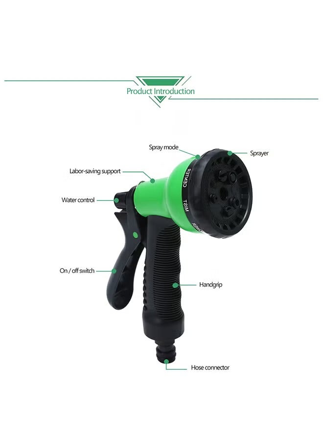 أكاليكس توسيع حديقة ماجيك خرطوم انبوب ماء مع 8 في 1 بندقية رش الأخضر - Image 3